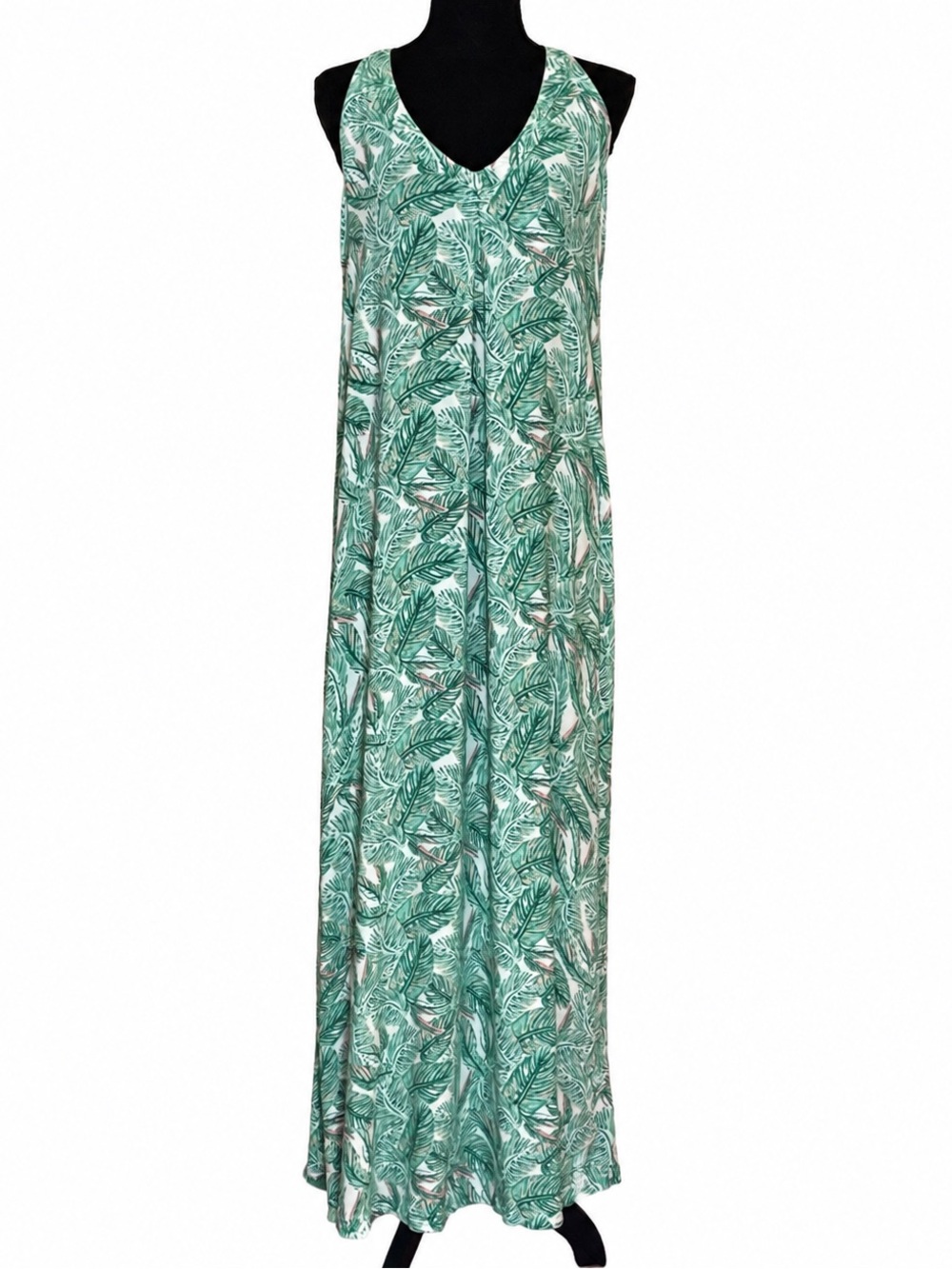 Bob Timberlake S Green Tropical Botanical Maxi Dress